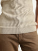 Oceanic Knit Textured Polo Shirts