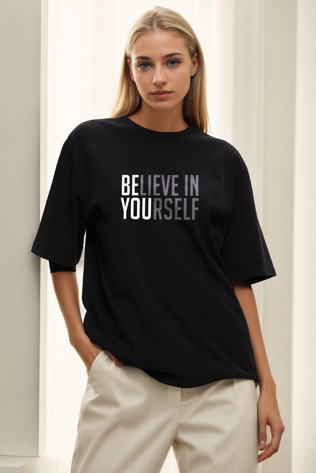 Oversized Fit Believe in Yourself T-Shirt