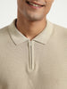 Cascade Zip Textured Polo T-Shirt