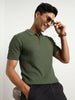 Cascade Zip Textured Polo T-Shirt