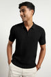 Cascade Zip Textured Polo T-Shirt