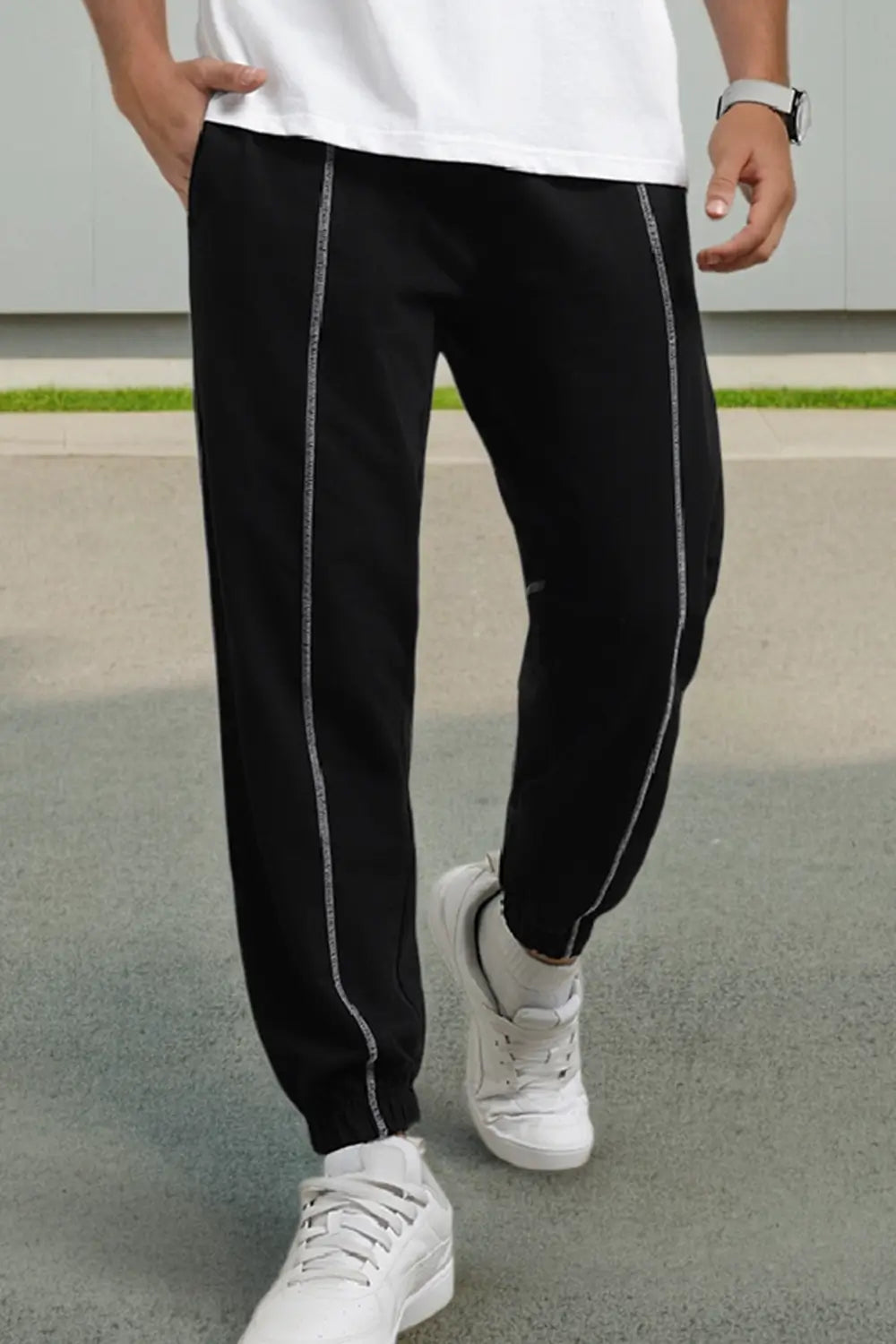 Contrast Stitched Joggers