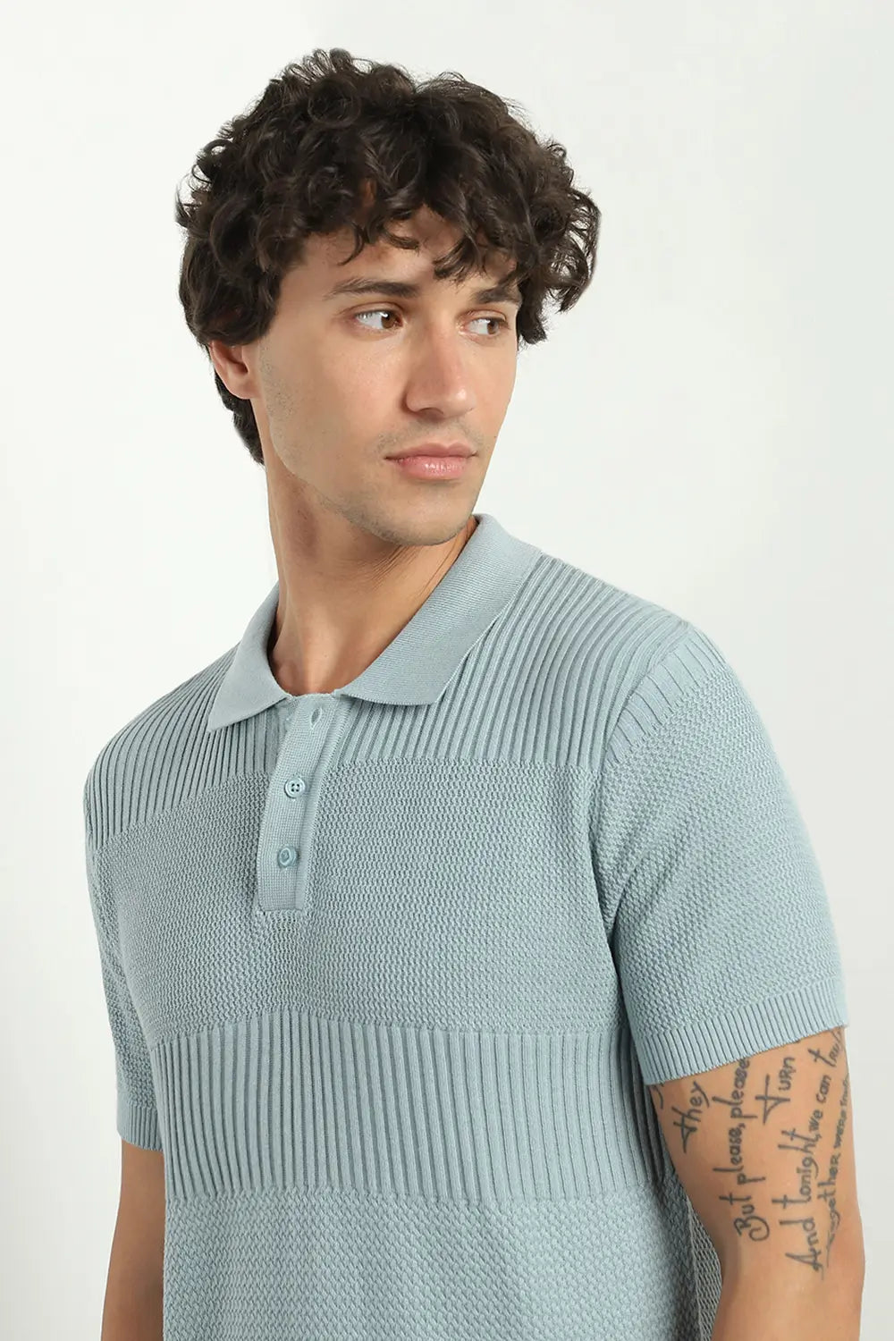 Multi Textured Polo T-Shirt