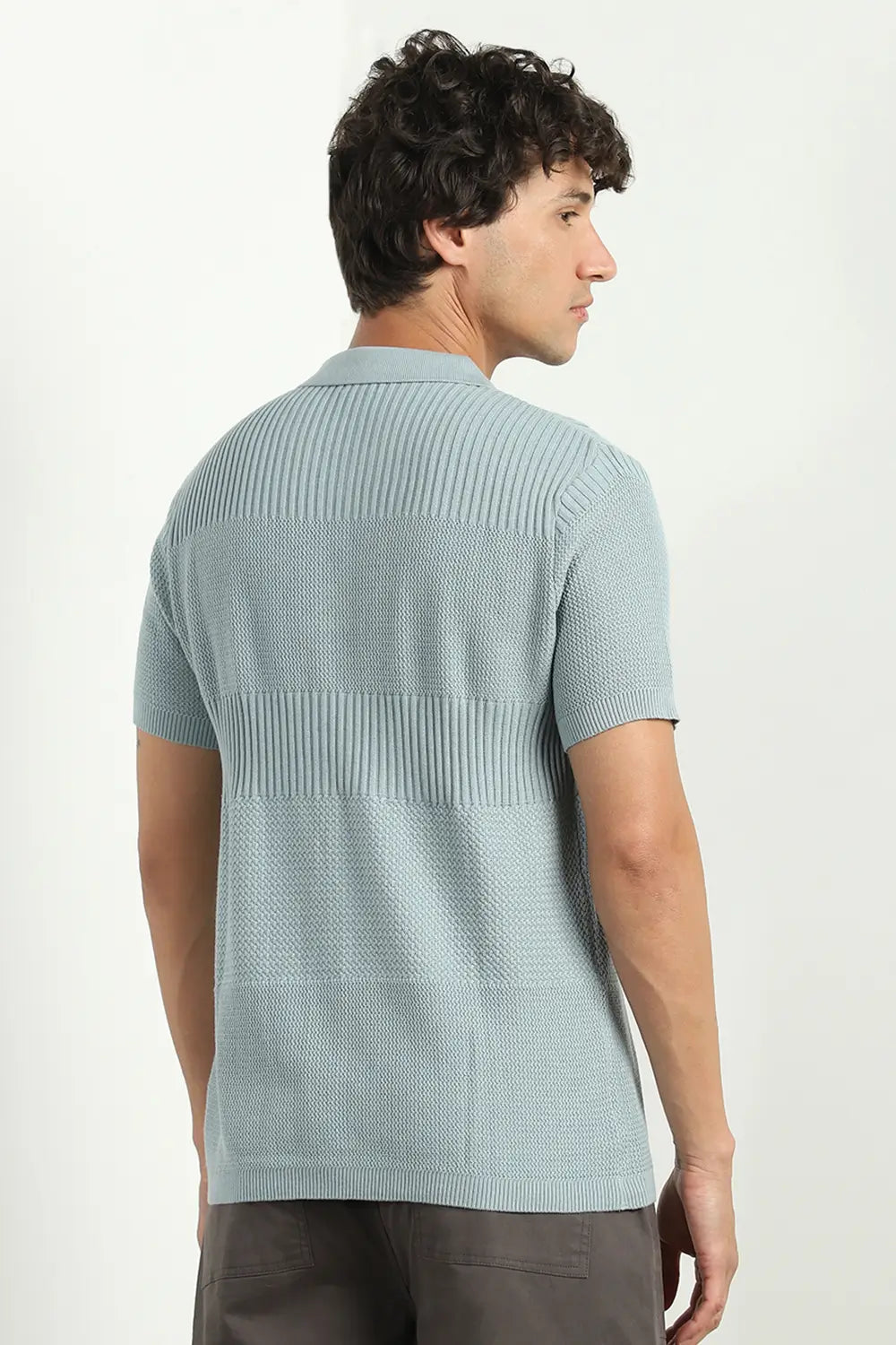 Multi Textured Polo T-Shirt