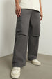 Baggy Fit Charcoal Woven Cargo Pants