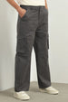 Baggy Fit Charcoal Woven Cargo Pants