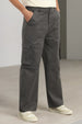 Baggy Fit Charcoal Woven Cargo Pants