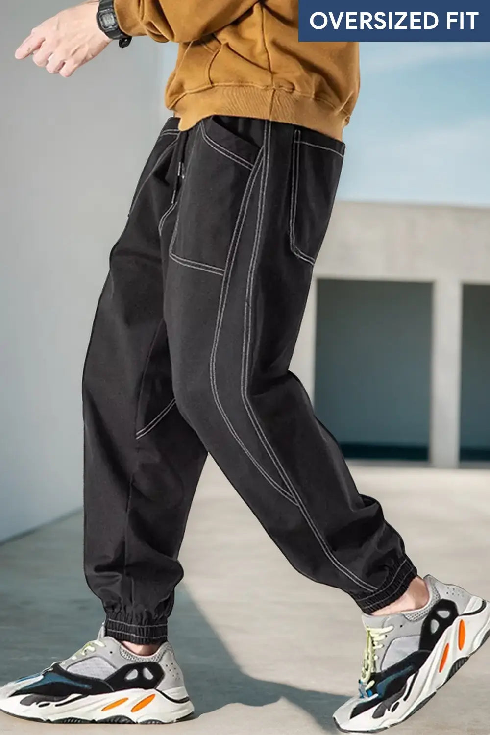 Oversized Contrast Stitch Owens Joggers