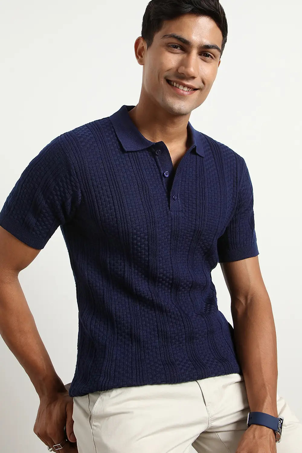 Oxford Textured Polo Shirts