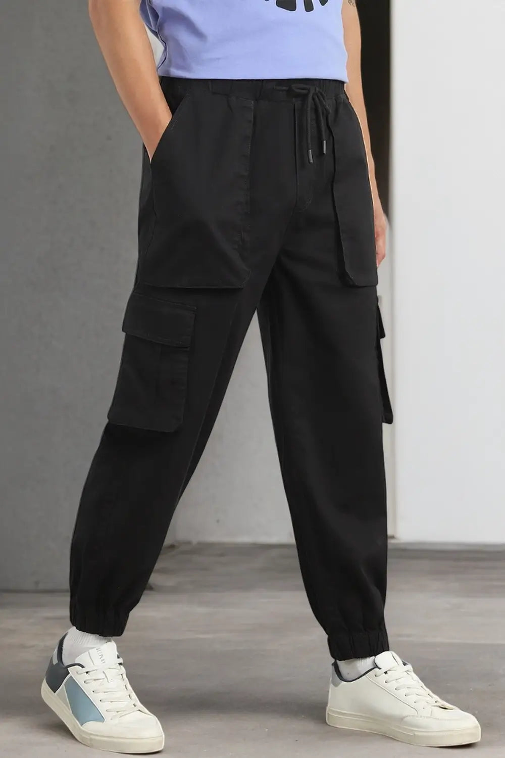 Oversized Woven Black Cargo Pants