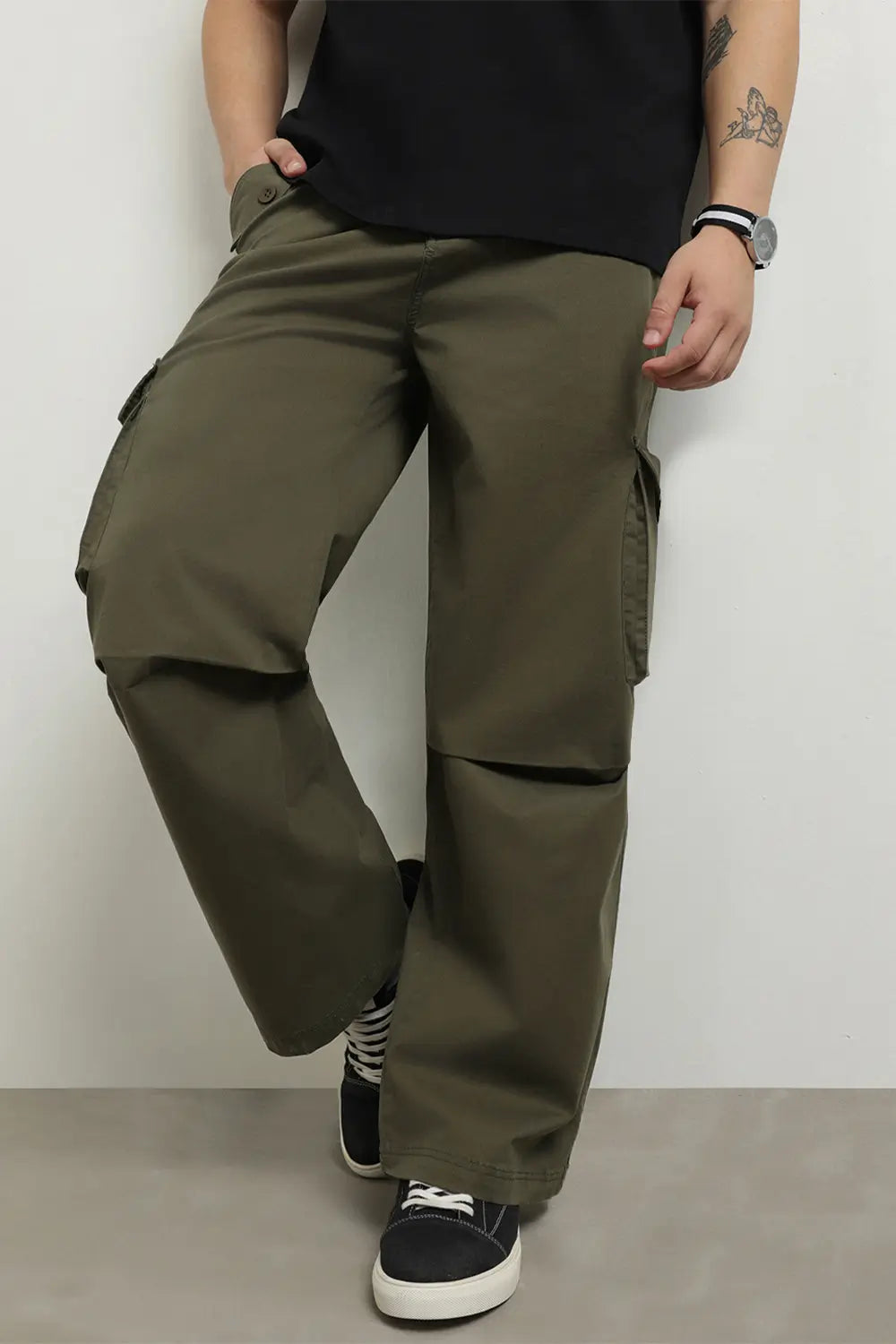 Baggy Fit Woven Cargo Pants