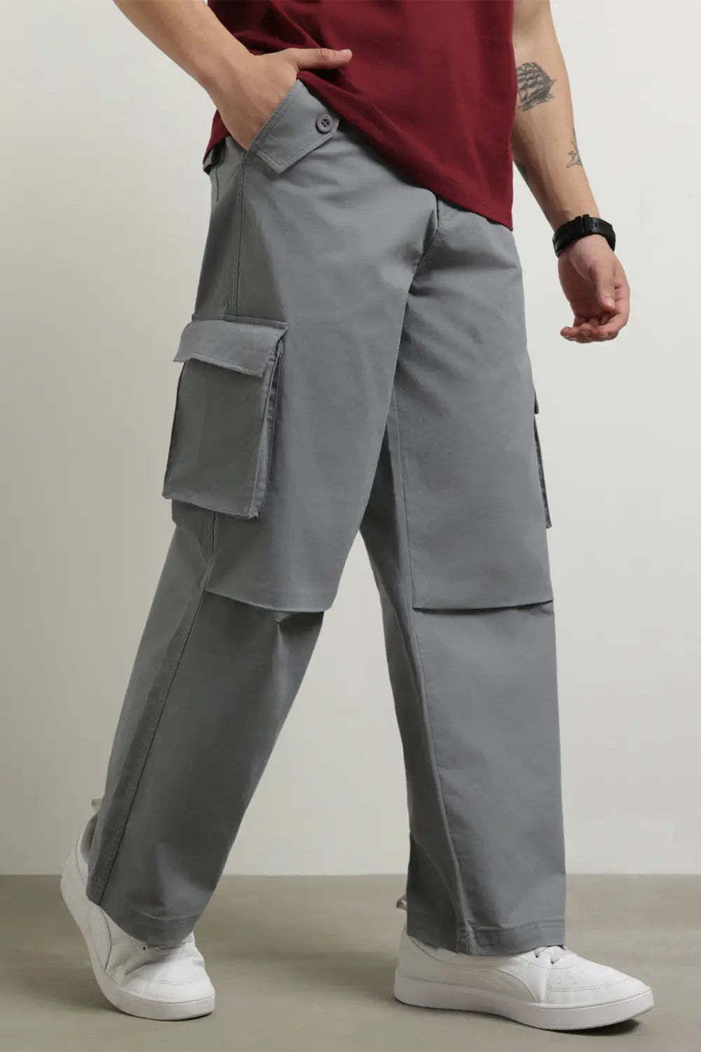 Baggy Fit Woven Cargo Pants