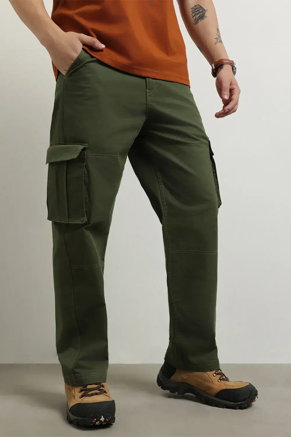 Classic Straight Fit Woven Cargo Pants