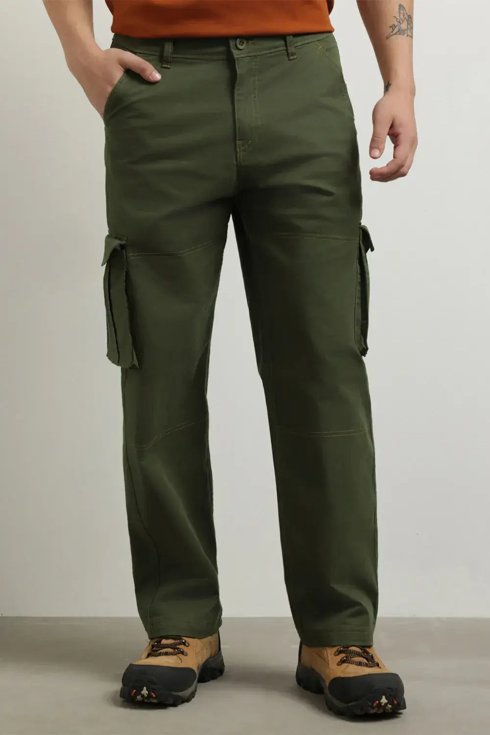 Classic Straight Fit Woven Cargo Pants