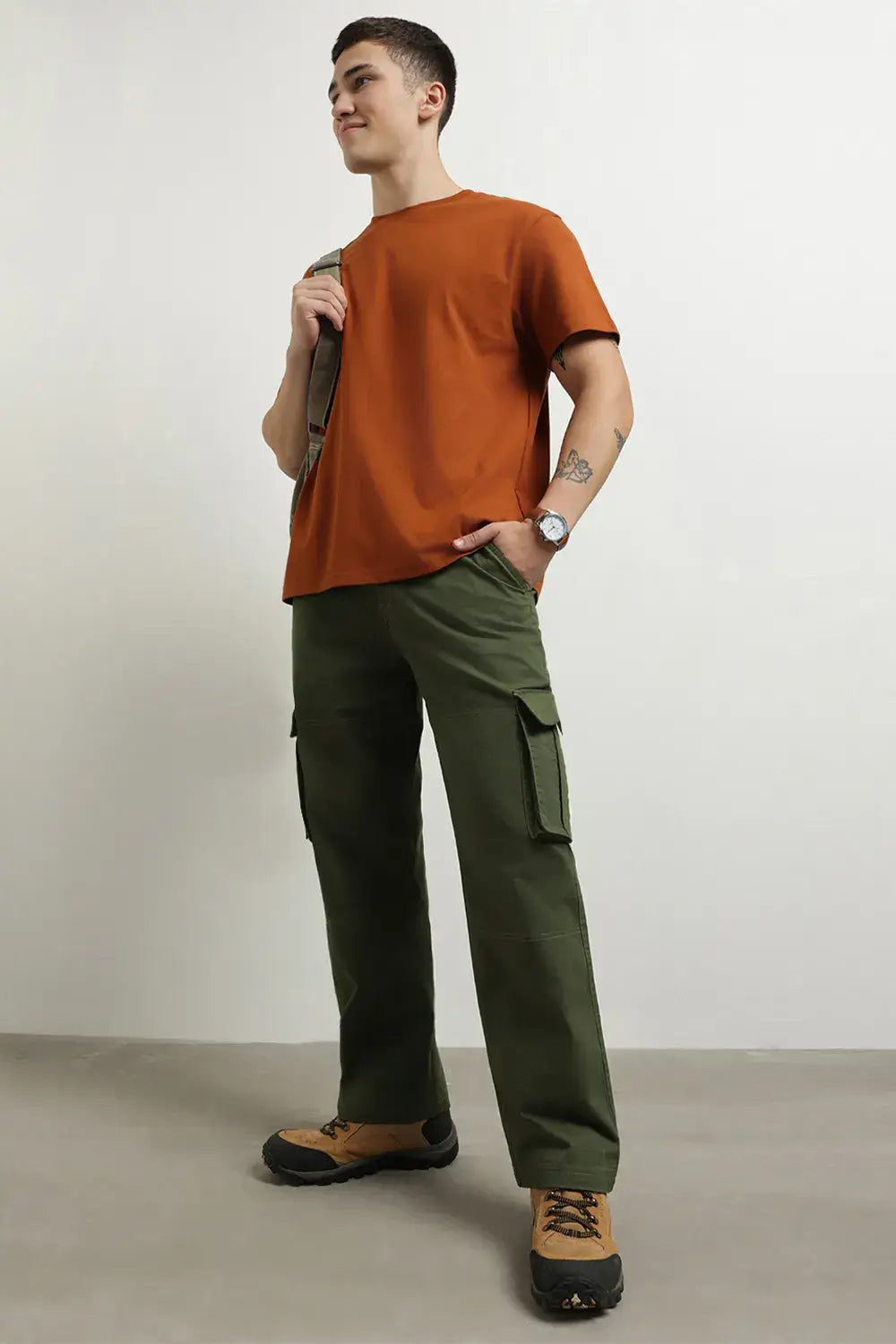 Classic Straight Fit Woven Cargo Pants