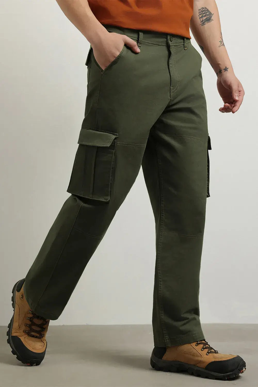 Classic Straight Fit Woven Cargo Pants