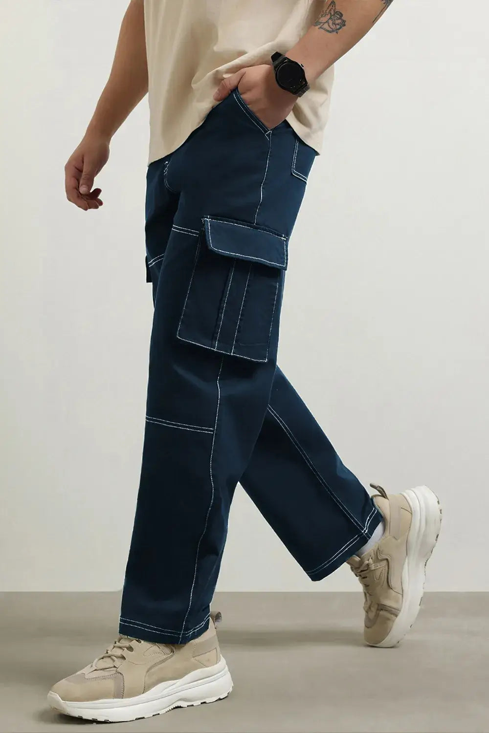 Classic Straight Fit Woven Cargo Pants