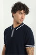 Zip-up Textured Polo T-Shirt