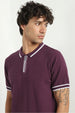 Zip-up Textured Polo T-Shirt