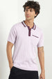 Contrast Collar Textured Polo T-Shirt