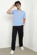 Grid Knit Textured Polo Shirts