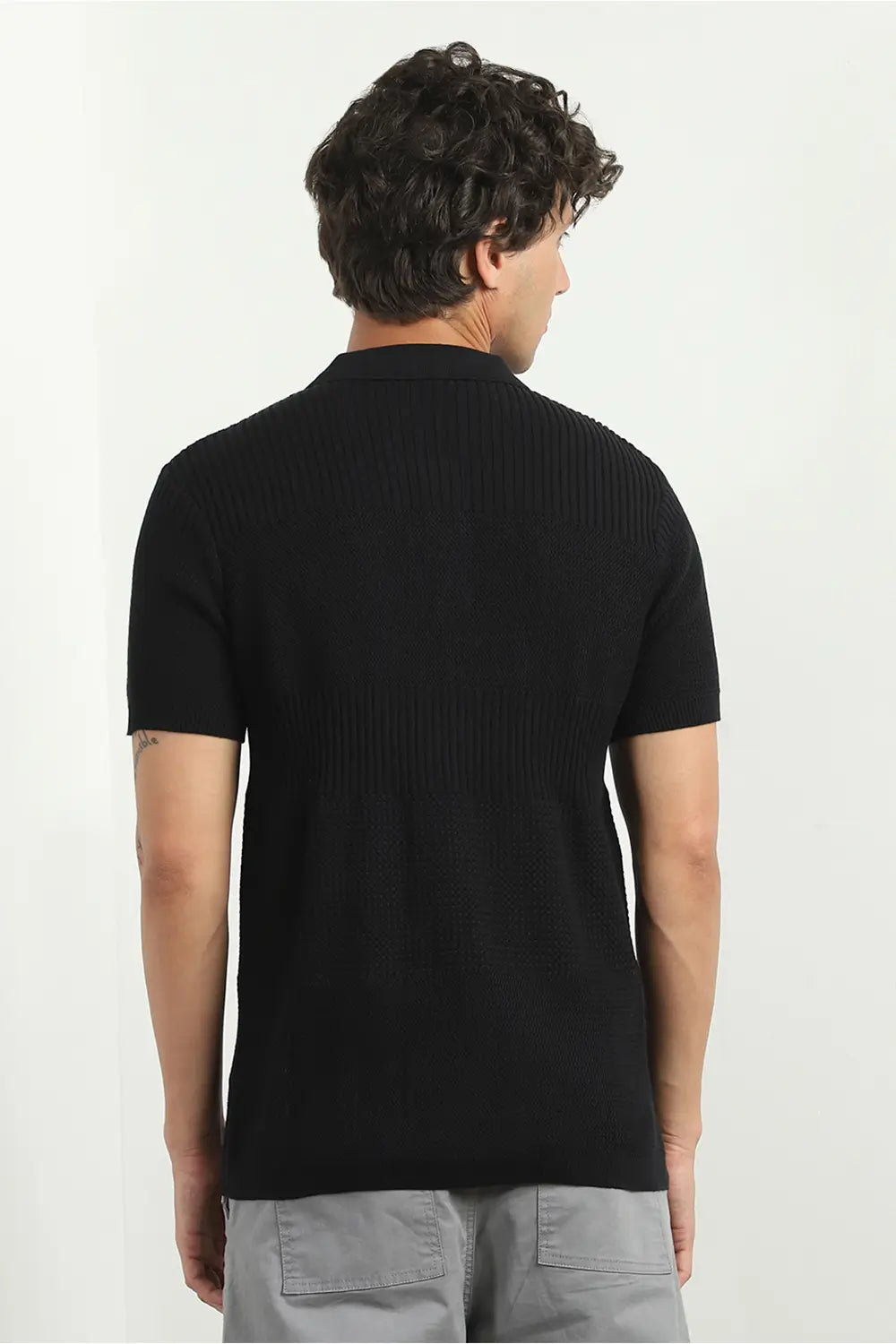 Multi Textured Polo T-Shirt