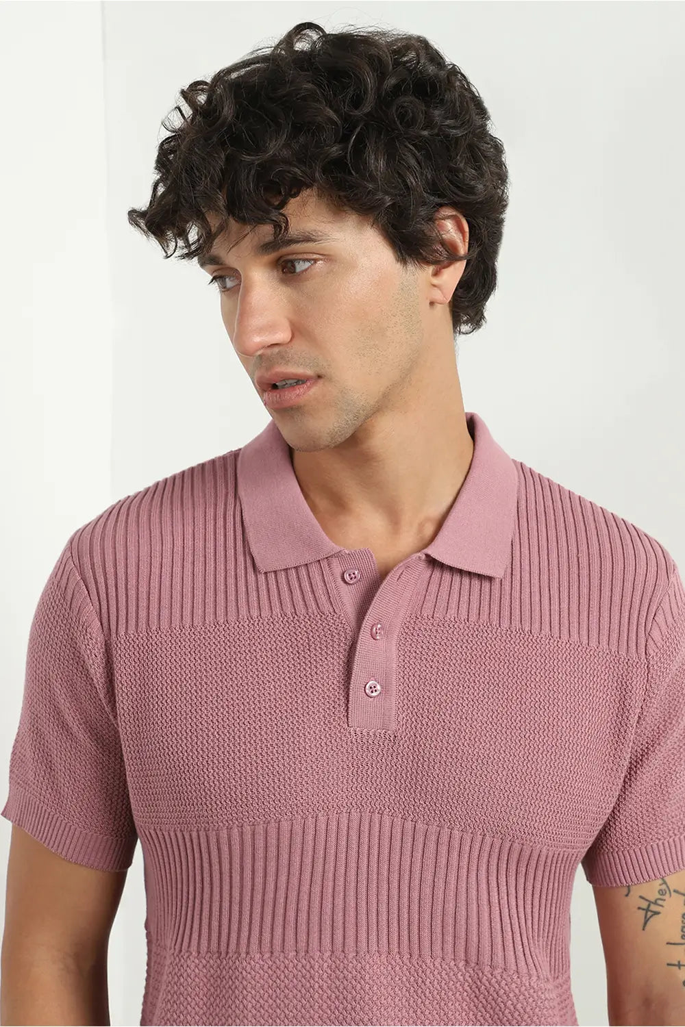 Multi Textured Polo T-Shirt