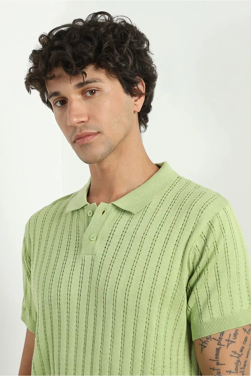 Drop Needle Textured Polo T-Shirt