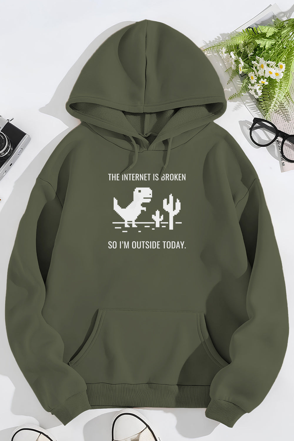 Boyfriend Fit Internet Is Broken Classic Hoodie