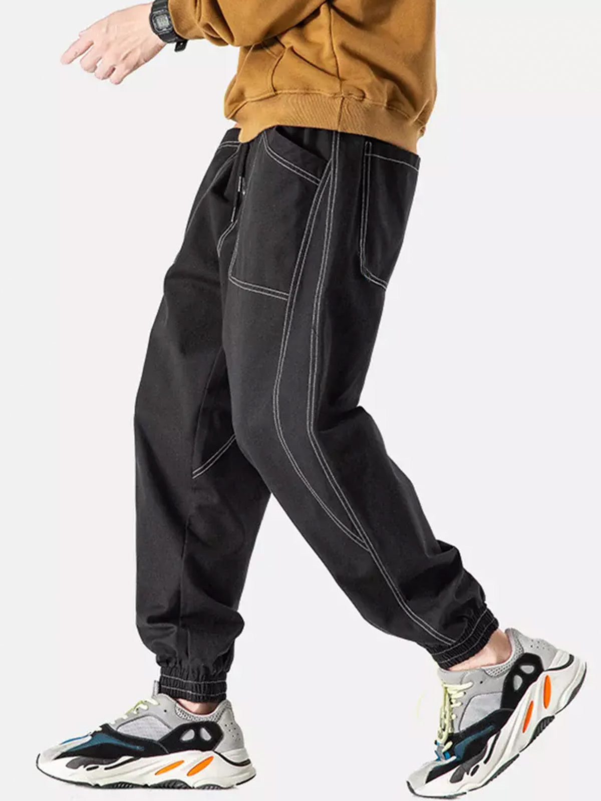 Oversized Contrast Stitch Owens Joggers